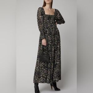 Ganni Floral-Print Georgette Maxi Dress
